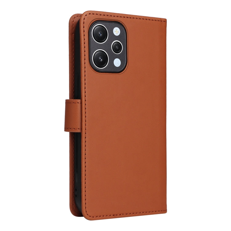 For Redmi 12 4G BETOPNICE BN-005 2 in 1 Detachable Imitate Genuine Leather Phone Case(Brown)