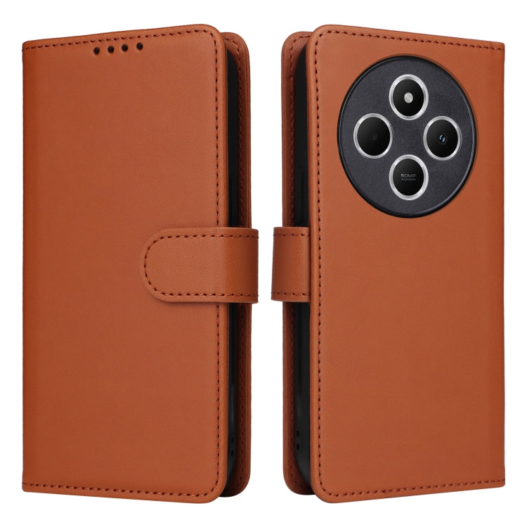 For Redmi 14C 4G BETOPNICE BN-005 2 in 1 Detachable Imitate Genuine Leather Phone Case(Brown)