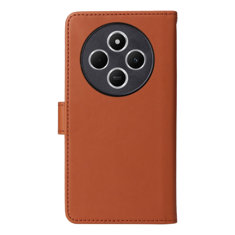 For Redmi 14C 4G BETOPNICE BN-005 2 in 1 Detachable Imitate Genuine Leather Phone Case(Brown)