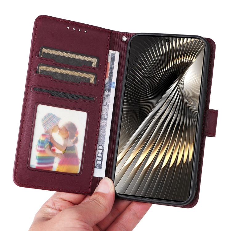 For Xiaomi POCO F6 BETOPNICE BN-005 2 in 1 Detachable Imitate Genuine Leather Phone Case(Wine Red)