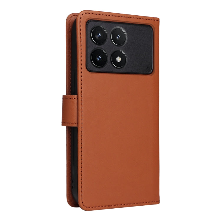For Xiaomi POCO F6 Pro BETOPNICE BN-005 2 in 1 Detachable Imitate Genuine Leather Phone Case(Brown)
