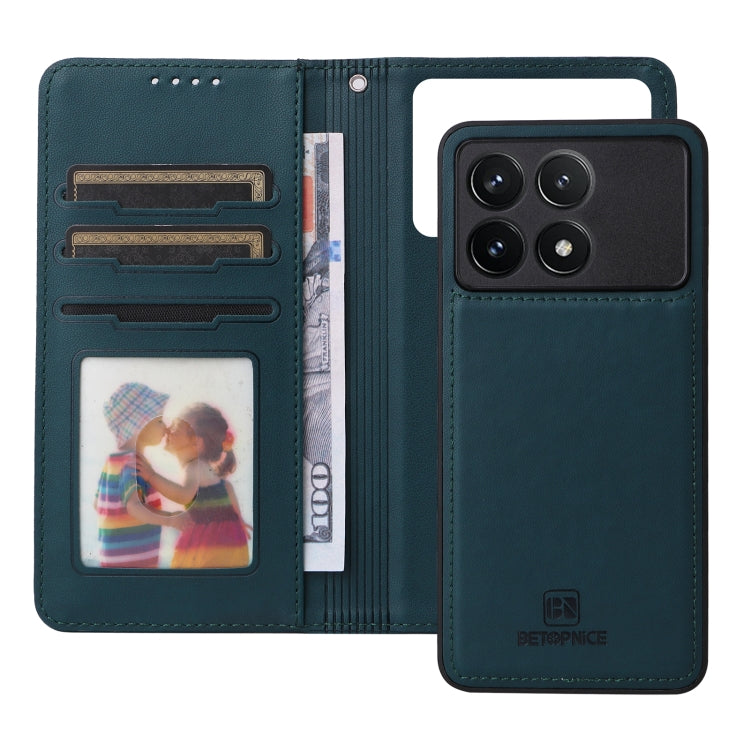 For Xiaomi POCO F6 Pro BETOPNICE BN-005 2 in 1 Detachable Imitate Genuine Leather Phone Case(Blue)