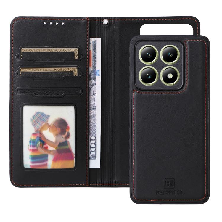 For Xiaomi 14T BETOPNICE BN-005 2 in 1 Detachable Imitate Genuine Leather Phone Case(Black)