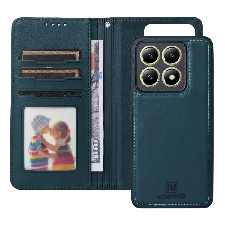 For Xiaomi 14T BETOPNICE BN-005 2 in 1 Detachable Imitate Genuine Leather Phone Case(Blue)