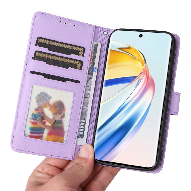 For Honor X9b BETOPNICE BN-005 2 in 1 Detachable Imitate Genuine Leather Phone Case(Light Purple)