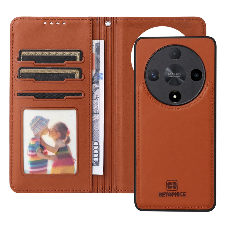 For Honor X9b BETOPNICE BN-005 2 in 1 Detachable Imitate Genuine Leather Phone Case(Brown)