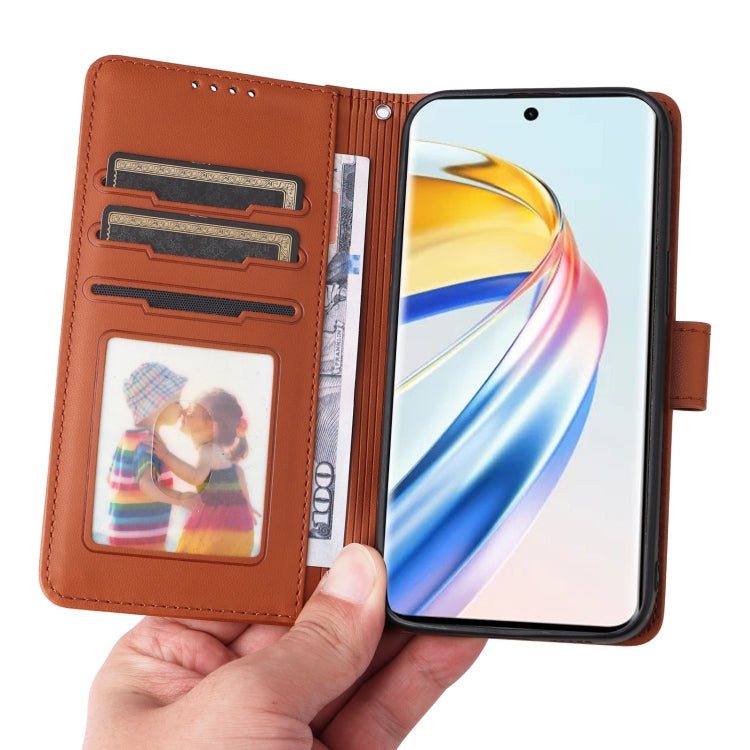 For Honor X9b BETOPNICE BN-005 2 in 1 Detachable Imitate Genuine Leather Phone Case(Brown)