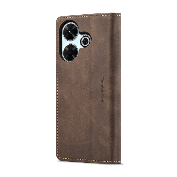 For Redmi 13 CaseMe 013 Multifunctional Horizontal Flip Leather Phone Case(Coffee)