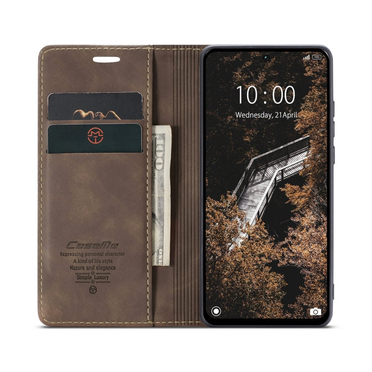 For Redmi 13 CaseMe 013 Multifunctional Horizontal Flip Leather Phone Case(Coffee)
