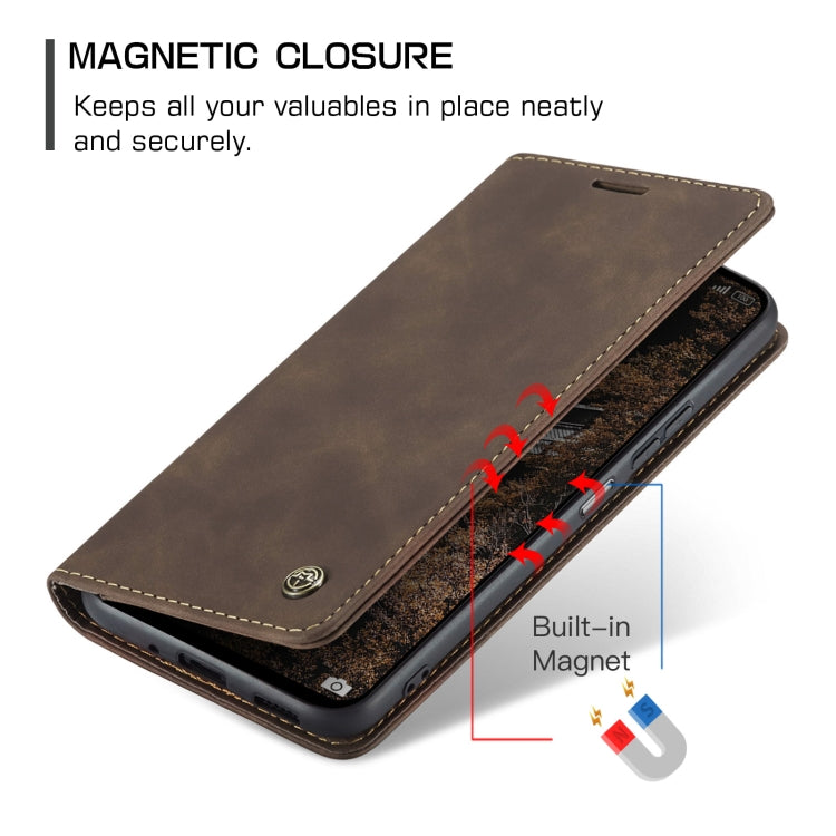For Redmi 13 CaseMe 013 Multifunctional Horizontal Flip Leather Phone Case(Coffee)