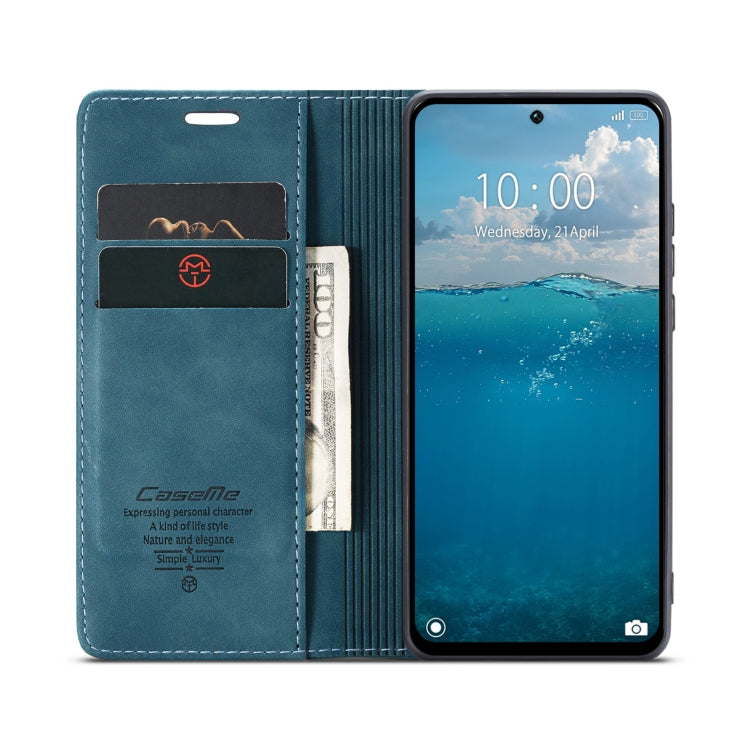 For Redmi 13 CaseMe 013 Multifunctional Horizontal Flip Leather Phone Case(Blue)
