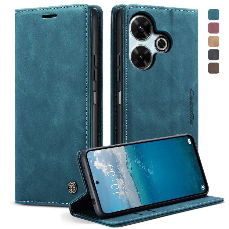 For Redmi 13 CaseMe 013 Multifunctional Horizontal Flip Leather Phone Case(Blue)