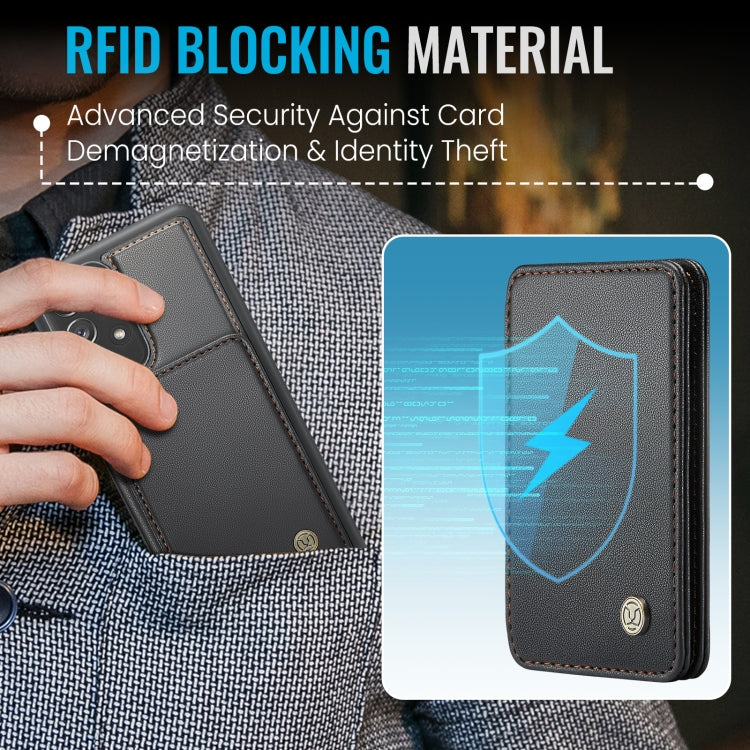 For Samsung Galaxy A52 5G / A52 4G JEEHOOD J05 Business Magnetic Style RFID Leather Phone Case(Black)