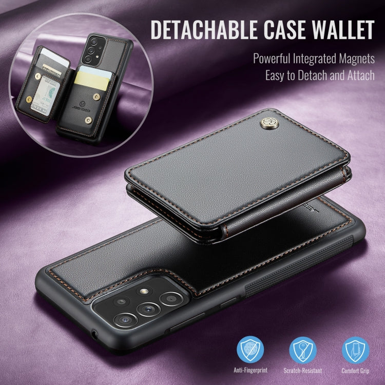 For Samsung Galaxy A52 5G / A52 4G JEEHOOD J05 Business Magnetic Style RFID Leather Phone Case(Black)