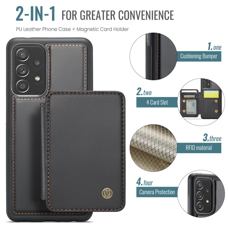 For Samsung Galaxy A52s 5G JEEHOOD J05 Business Magnetic Style RFID Leather Phone Case(Black)
