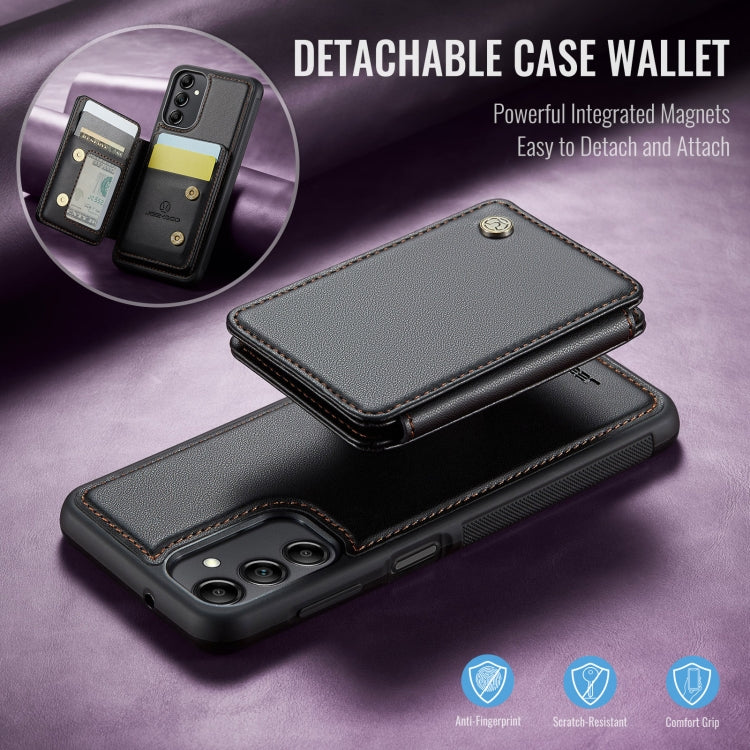 For Samsung Galaxy A14 4G / 5G JEEHOOD J05 Business Magnetic Style RFID Leather Phone Case(Black)