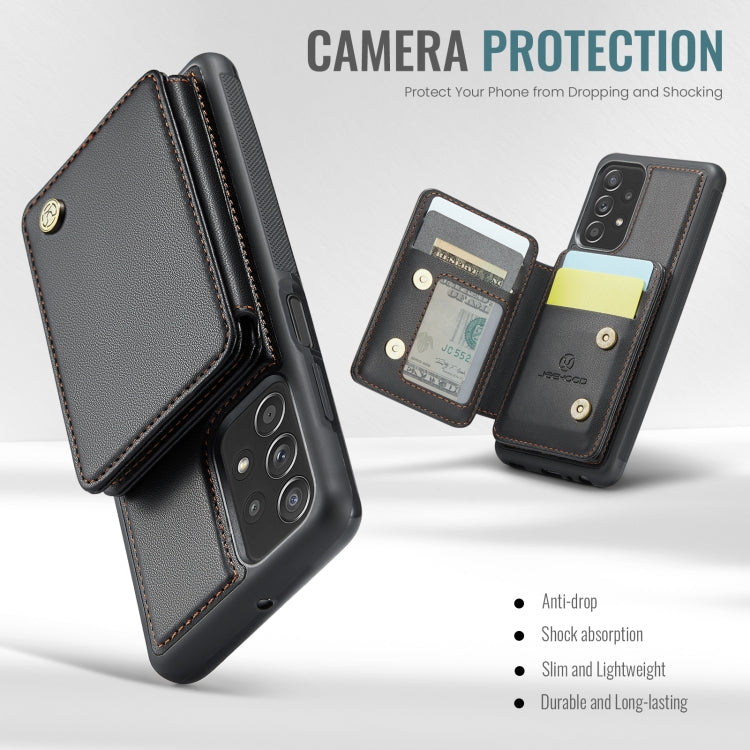 For Samsung Galaxy A23 JEEHOOD J05 Business Magnetic Style RFID Leather Phone Case(Black)