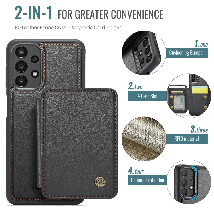 For Samsung Galaxy A33 5G JEEHOOD J05 Business Magnetic Style RFID Leather Phone Case(Black)