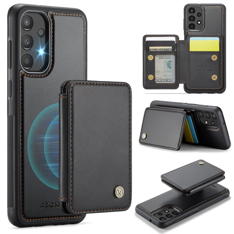 For Samsung Galaxy A33 5G JEEHOOD J05 Business Magnetic Style RFID Leather Phone Case(Black)