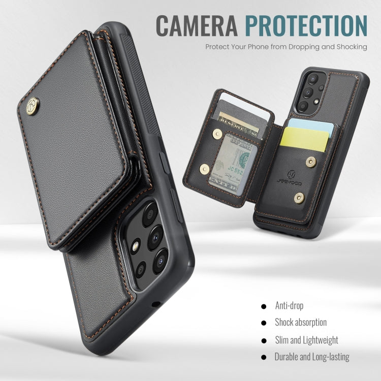 For Samsung Galaxy A33 5G JEEHOOD J05 Business Magnetic Style RFID Leather Phone Case(Black)