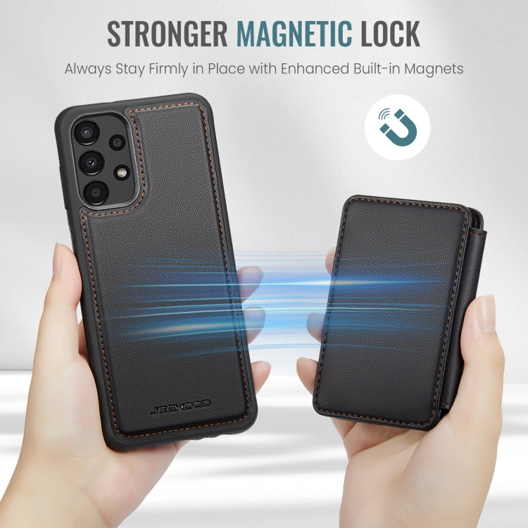 For Samsung Galaxy A33 5G JEEHOOD J05 Business Magnetic Style RFID Leather Phone Case(Black)