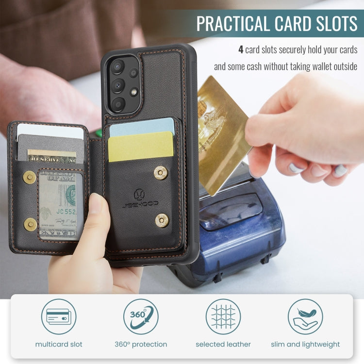 For Samsung Galaxy A33 5G JEEHOOD J05 Business Magnetic Style RFID Leather Phone Case(Black)