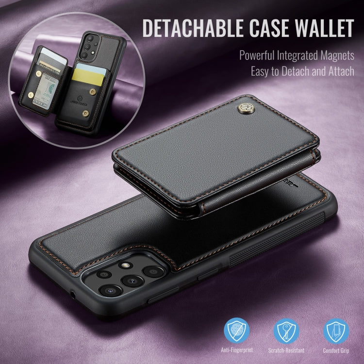 For Samsung Galaxy A33 5G JEEHOOD J05 Business Magnetic Style RFID Leather Phone Case(Black)