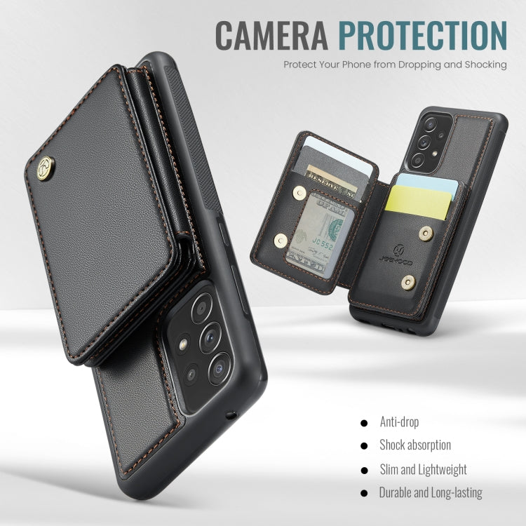 For Samsung Galaxy A53 5G JEEHOOD J05 Business Magnetic Style RFID Leather Phone Case(Black)