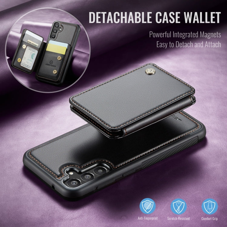 For Samsung Galaxy A35 5G JEEHOOD J05 Business Magnetic Style RFID Leather Phone Case(Black)