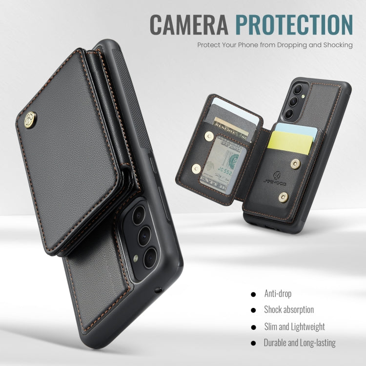 For Samsung Galaxy A54 5G JEEHOOD J05 Business Magnetic Style RFID Leather Phone Case(Black)