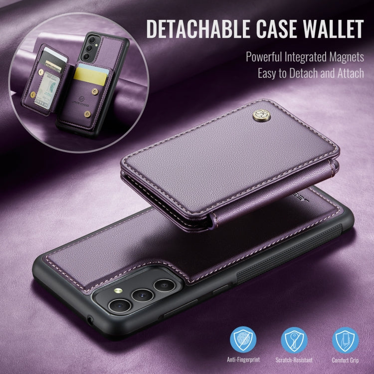 For Samsung Galaxy A54 5G JEEHOOD J05 Business Magnetic Style RFID Leather Phone Case(Purple)