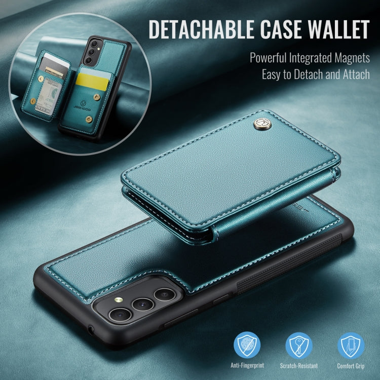 For Samsung Galaxy A54 5G JEEHOOD J05 Business Magnetic Style RFID Leather Phone Case(Blue Green)