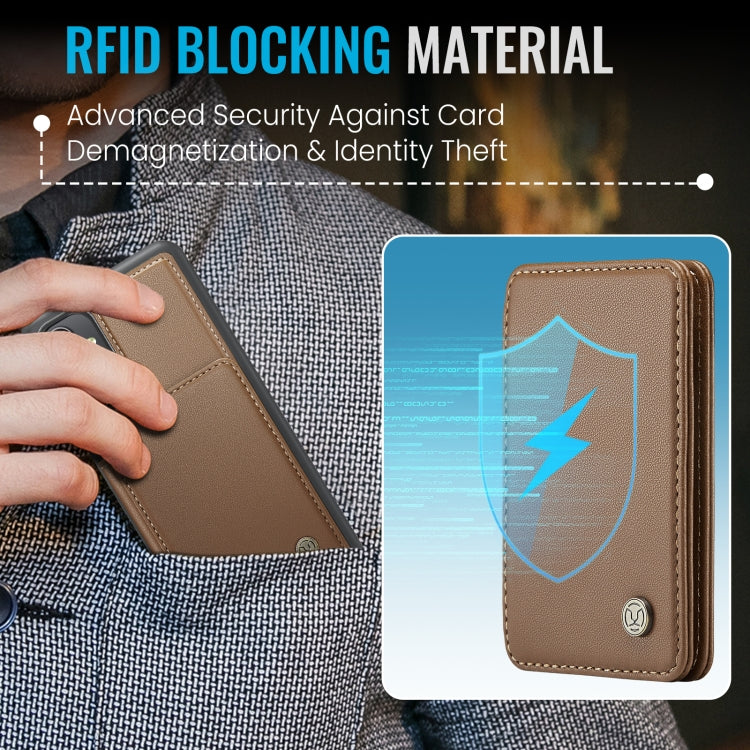 For Samsung Galaxy A54 5G JEEHOOD J05 Business Magnetic Style RFID Leather Phone Case(Brown)