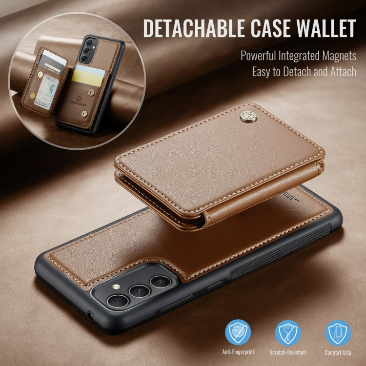 For Samsung Galaxy A54 5G JEEHOOD J05 Business Magnetic Style RFID Leather Phone Case(Brown)