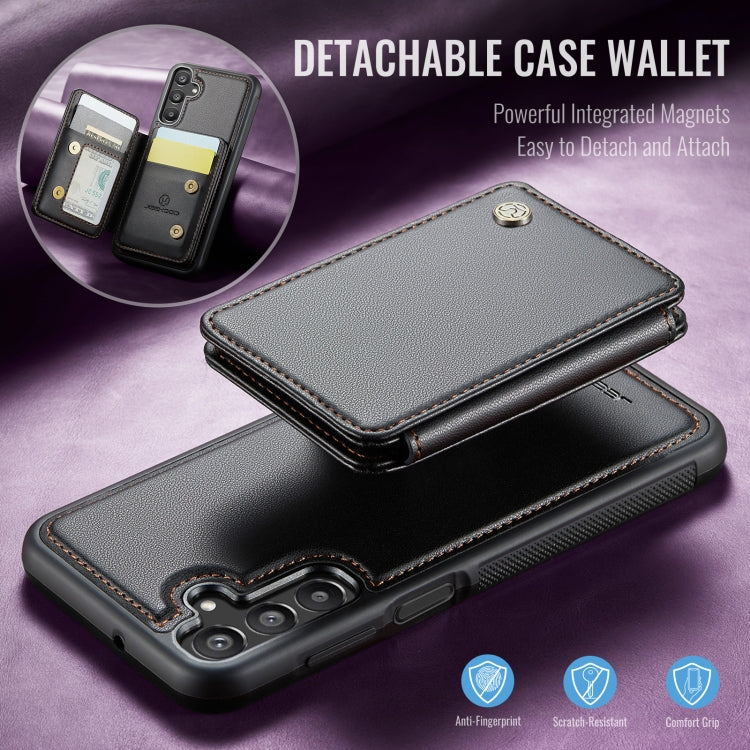 For Samsung Galaxy A16 5G JEEHOOD J05 Business Magnetic Style RFID Leather Phone Case(Black)