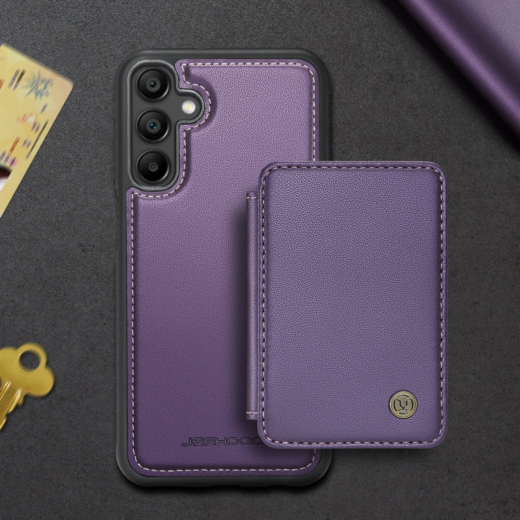 For Samsung Galaxy A16 5G JEEHOOD J05 Business Magnetic Style RFID Leather Phone Case(Purple)