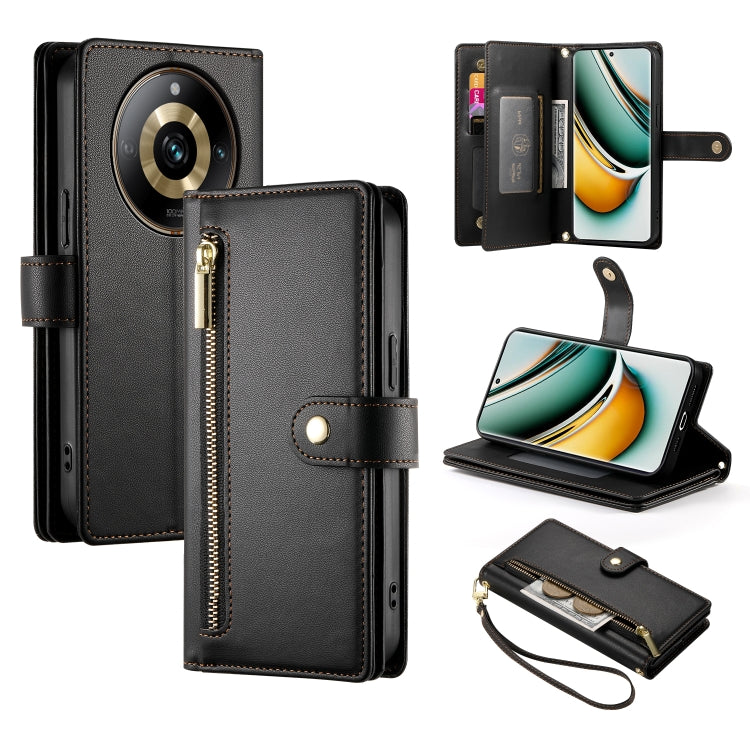Nine Card-slot Zipper Wallet Bag Leather Phone Case, For Realme 11 4G, For Realme 11 5G / 11x, For Realme C53 / Narzo N53 4G, For Realme 11 Pro / 11 Pro+