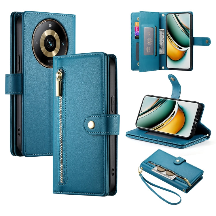 Nine Card-slot Zipper Wallet Bag Leather Phone Case, For Realme 11 4G, For Realme 11 5G / 11x, For Realme C53 / Narzo N53 4G, For Realme 11 Pro / 11 Pro+