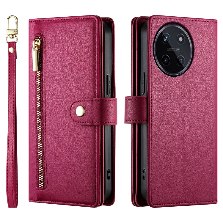 Nine Card-slot Zipper Wallet Bag Leather Phone Case, For Realme 11 4G, For Realme 11 5G / 11x, For Realme C53 / Narzo N53 4G, For Realme 11 Pro / 11 Pro+