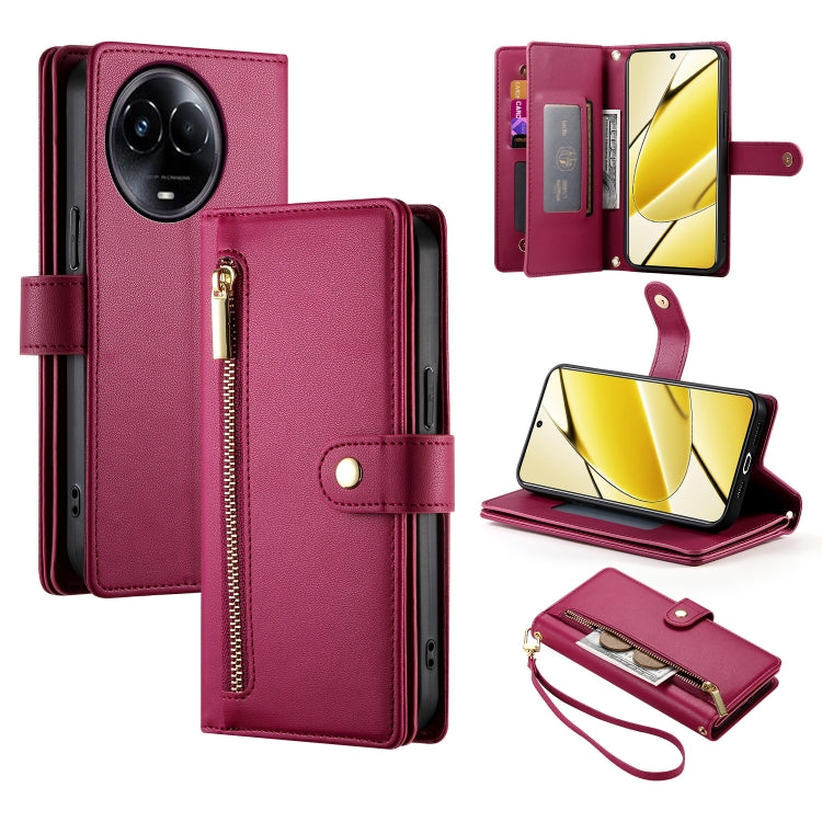 Nine Card-slot Zipper Wallet Bag Leather Phone Case, For Realme 11 4G, For Realme 11 5G / 11x, For Realme C53 / Narzo N53 4G, For Realme 11 Pro / 11 Pro+