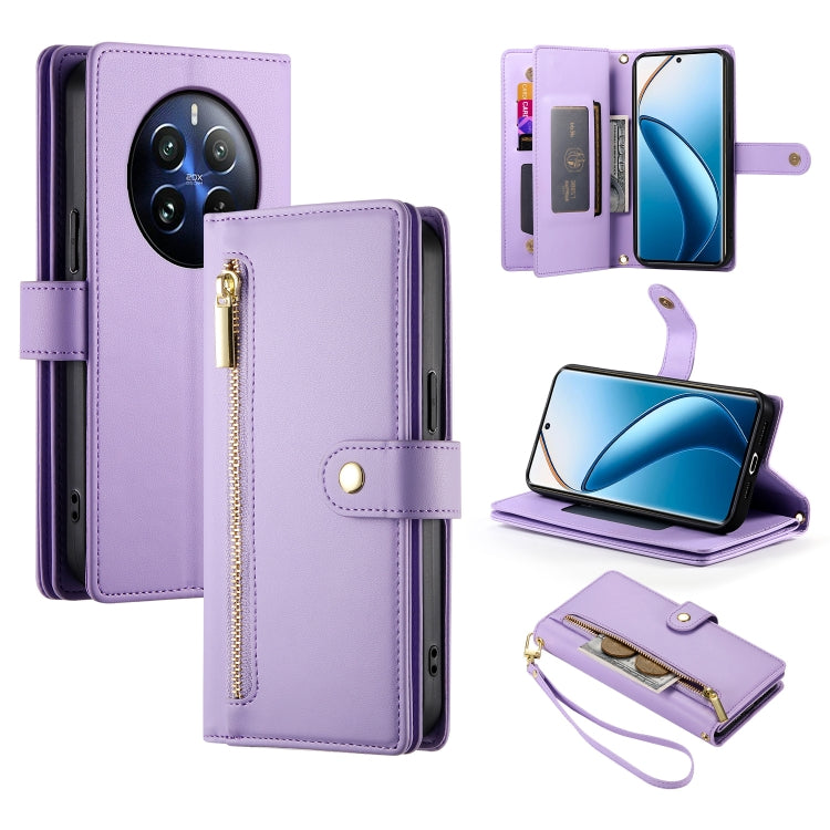 Nine Card-slot Zipper Wallet Bag Leather Phone Case, For Realme 12+ / Narzo 70 Pro, For Realme 12 5G, For Realme 12 Pro / 12 Pro+, For Realme C67 4G