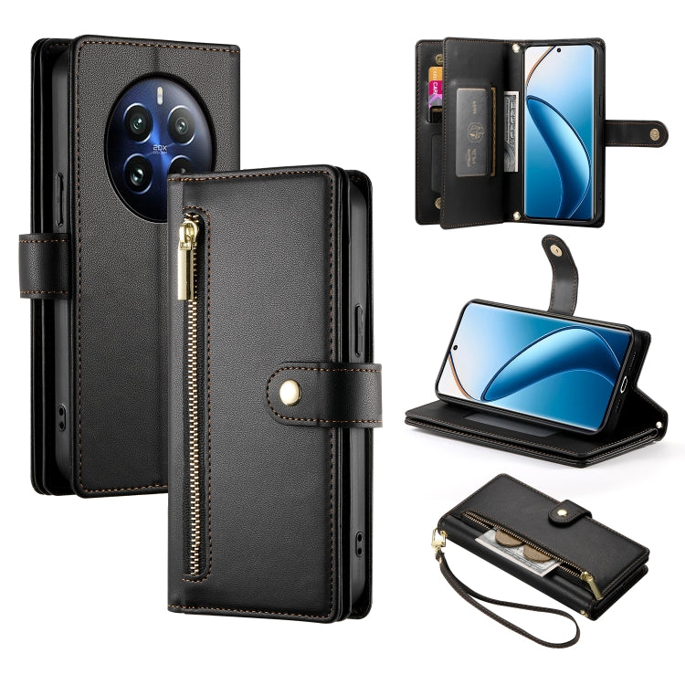 Nine Card-slot Zipper Wallet Bag Leather Phone Case, For Realme 12+ / Narzo 70 Pro, For Realme 12 5G, For Realme 12 Pro / 12 Pro+, For Realme C67 4G
