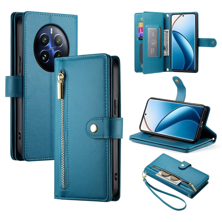 Nine Card-slot Zipper Wallet Bag Leather Phone Case, For Realme 12+ / Narzo 70 Pro, For Realme 12 5G, For Realme 12 Pro / 12 Pro+, For Realme C67 4G