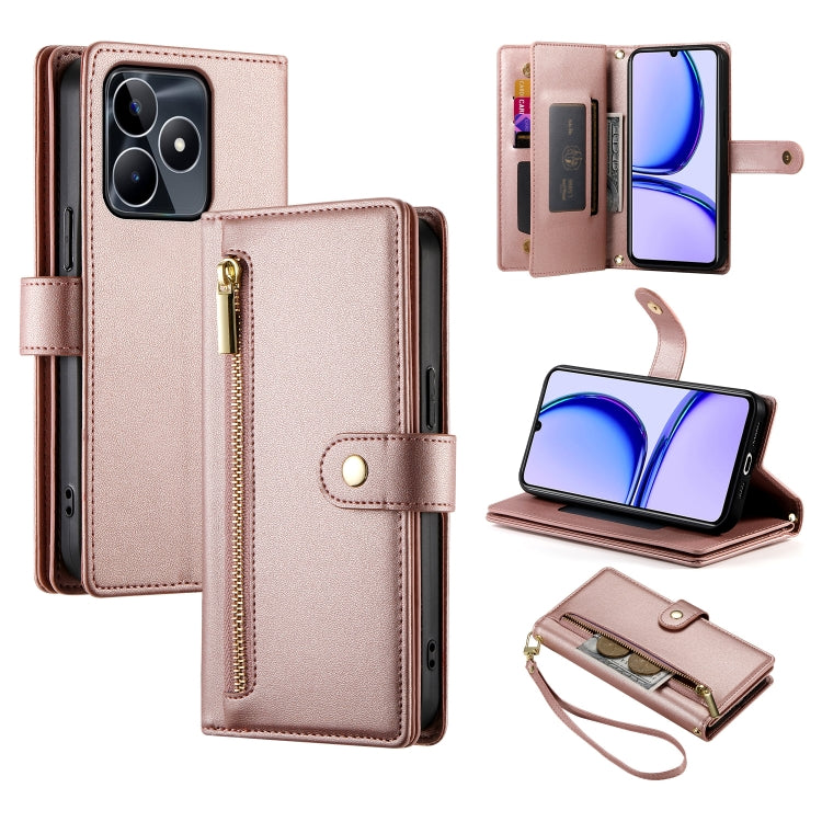 Nine Card-slot Zipper Wallet Bag Leather Phone Case, For Realme 11 4G, For Realme 11 5G / 11x, For Realme C53 / Narzo N53 4G, For Realme 11 Pro / 11 Pro+