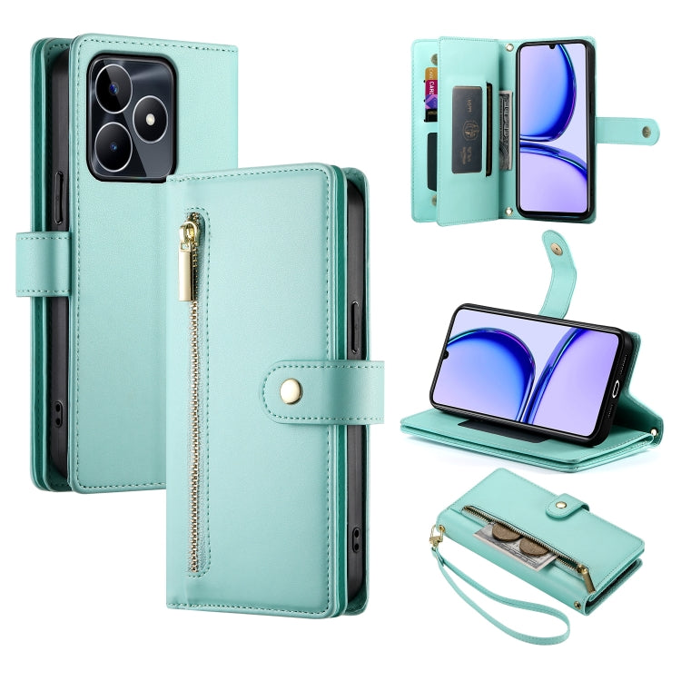 Nine Card-slot Zipper Wallet Bag Leather Phone Case, For Realme 11 4G, For Realme 11 5G / 11x, For Realme C53 / Narzo N53 4G, For Realme 11 Pro / 11 Pro+