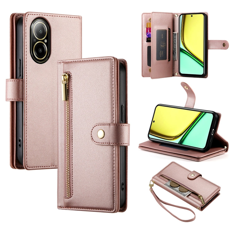 Nine Card-slot Zipper Wallet Bag Leather Phone Case, For Realme 12+ / Narzo 70 Pro, For Realme 12 5G, For Realme 12 Pro / 12 Pro+, For Realme C67 4G