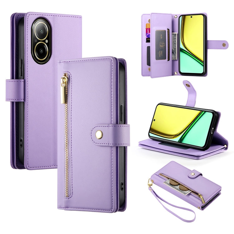 Nine Card-slot Zipper Wallet Bag Leather Phone Case, For Realme 12+ / Narzo 70 Pro, For Realme 12 5G, For Realme 12 Pro / 12 Pro+, For Realme C67 4G