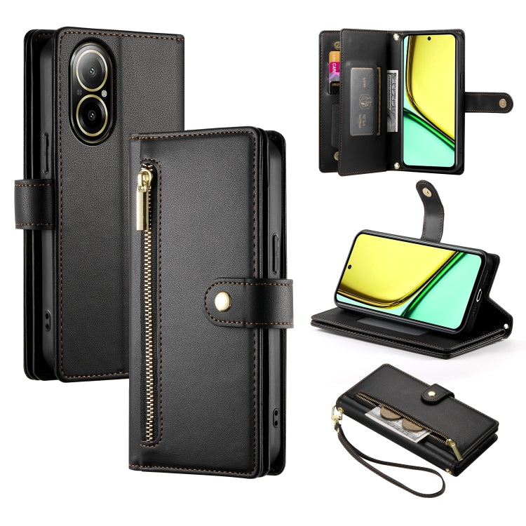 Nine Card-slot Zipper Wallet Bag Leather Phone Case, For Realme 12+ / Narzo 70 Pro, For Realme 12 5G, For Realme 12 Pro / 12 Pro+, For Realme C67 4G
