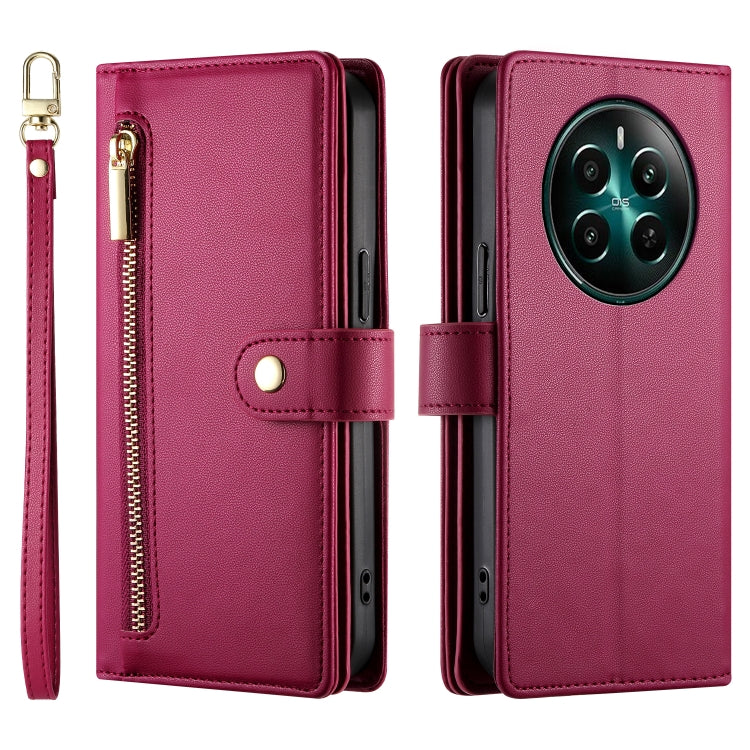 Nine Card-slot Zipper Wallet Bag Leather Phone Case, For Realme 12+ / Narzo 70 Pro, For Realme 12 5G, For Realme 12 Pro / 12 Pro+, For Realme C67 4G