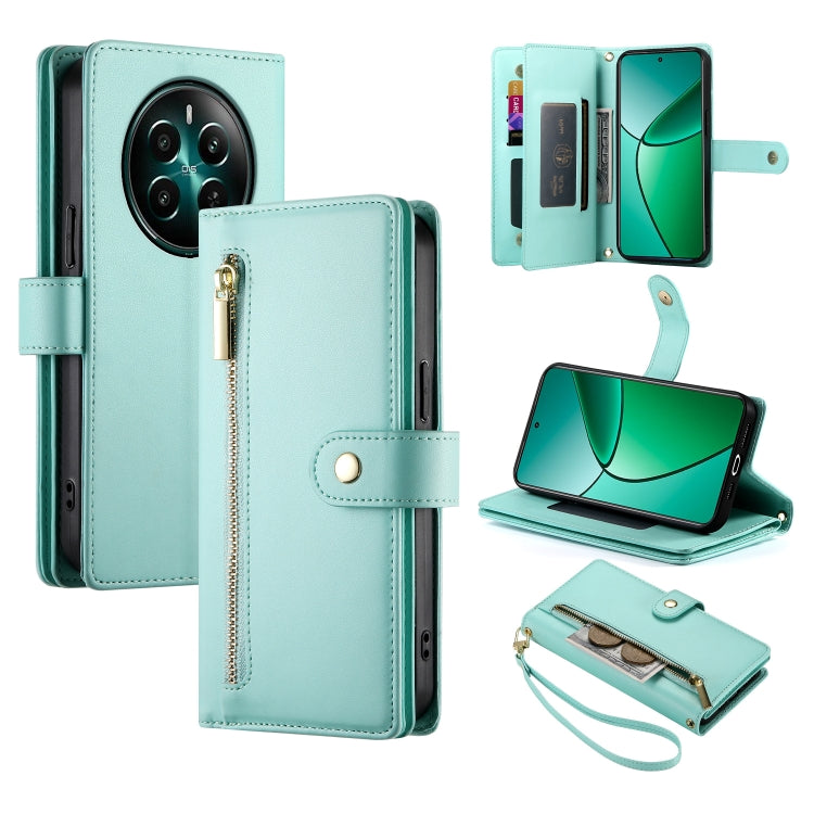 Nine Card-slot Zipper Wallet Bag Leather Phone Case, For Realme 12+ / Narzo 70 Pro, For Realme 12 5G, For Realme 12 Pro / 12 Pro+, For Realme C67 4G